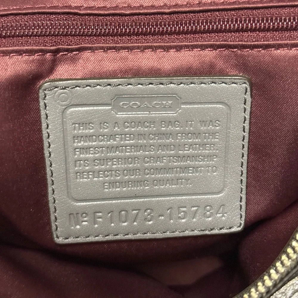 ~LOW START~Coach Silver Satchel with Signature Monogram - Picture 7 of 9